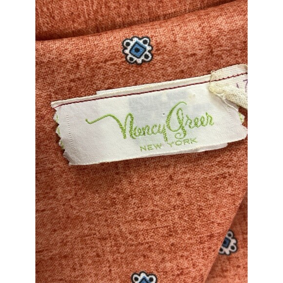 VTG 60s Fashion Nancy Greer NY Shirt Waist Dress A Line Moroccan Print Sz 16 - Picture 13 of 16